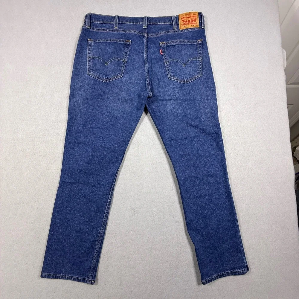 Levis 511 Slim Fit Jeans Mens 38x30 Medium Wash Denim Blue Pants